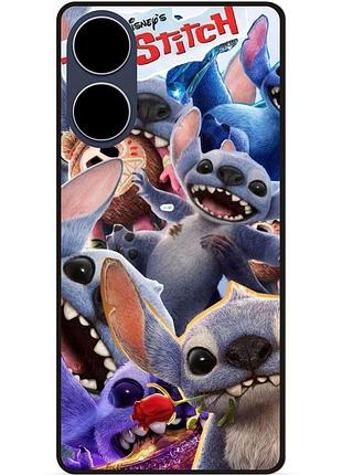 Силиконовый чехол бампер для oppo a17 с картинкой stitch стич