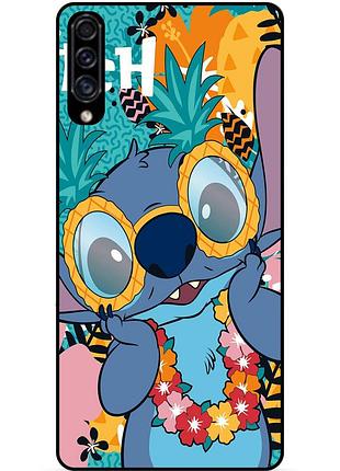 Силиконовый бампер чехол для samsung m20 с рисунком стич stitch