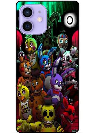 Силиконовый бампер чехол для iphone 12 mini с рисунком freddy фредди аниматроники