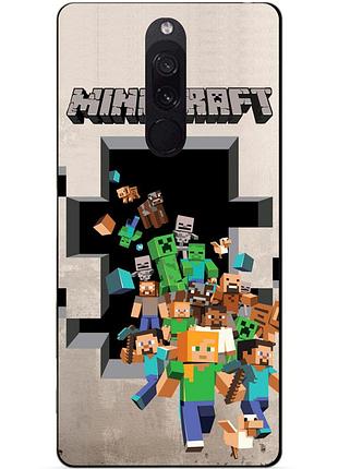 Силиконовый бампер чехол для xiaomi mi 9t / mi 9t pro с картинкой minecraft майнкрафт