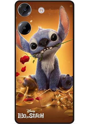 Силиконовый чехол бампер для tecno pova 5 stitch лило и стич