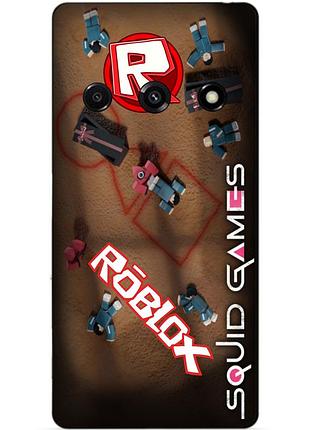 Силиконовый бампер чехол для samsung j7 j710 с рисунком roblox игра в кальмара роблокс