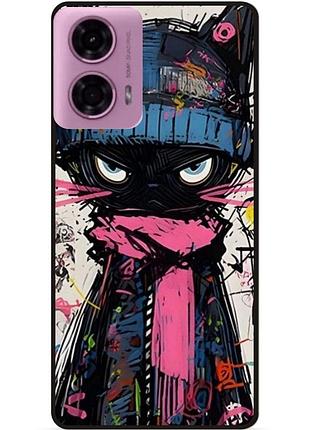 Чехол силиконовый бампер для motorola moto g85 5g с рисунком кот аниме marvel