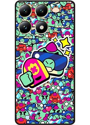 Силіконовий чохол бампер для xiaomi 14t стікери бравл базз brawl