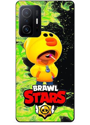 Силіконовий бампер чохол для xiaomi 11t з героєм бравл леон качка brawl