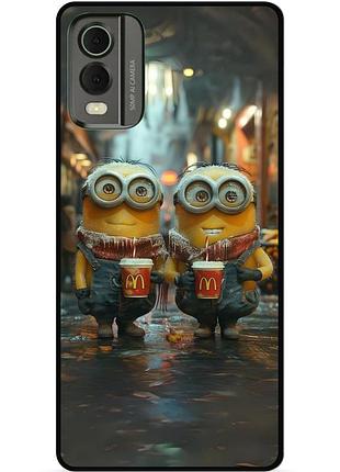 Силиконовый чехол бампер для nokia c32 с картинкой миньоны minion