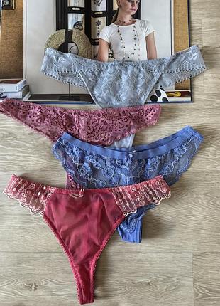 Кружевные стринги 4 пари