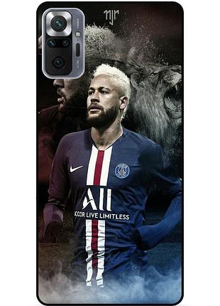 Силиконовый бампер чехол для xiaomi redmi note 10 pro с рисунком neymar неймар