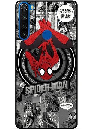 Силіконовий чохол бампер для xiaomi redmi note 8t з картинкою людина-павук spider man