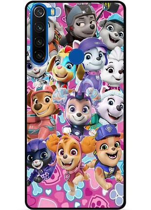 Силіконовий чохол бампер для xiaomi redmi note 8 з малюнком щенячий патруль