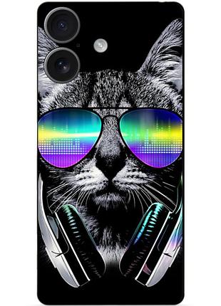 Силіконовий чохол бампер для iphone 17 з малюнком музичний кіт