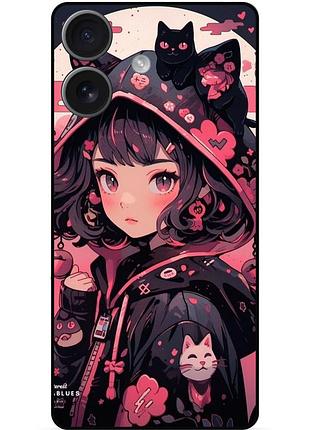Чехол силиконовый бампер для iphone 17 с рисунком котики аниме