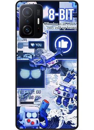 Силиконовый бампер чехол для xiaomi 11t pro с картинкой 8-бит бравл силовая лига 8-bit brawl