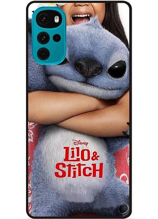 Силиконовый чехол бампер для motorola moto g22 стич и лило stitch