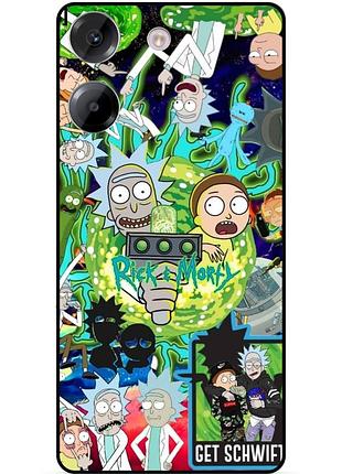 Силиконовый бампер чехол для xiaomi poco m7 pro с рисунком rick and morty рик и морти