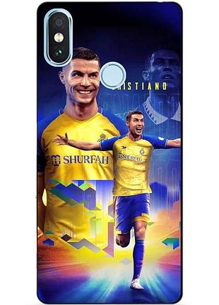 Силиконовый бампер чехол для xiaomi mi 8 с рисунком роналдо аль наср ronaldo