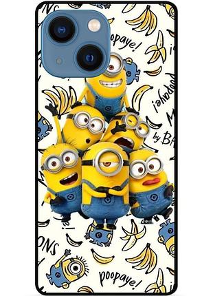Силиконовый бампер чехол для iphone 13 mini с рисунком minion миньоны