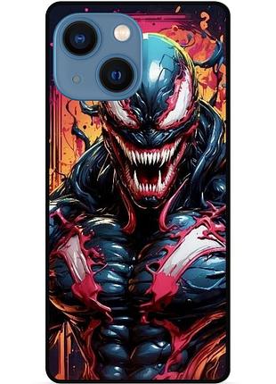 Чехол силиконовый бампер для iphone 14 plus с рисунком веном marvel venom