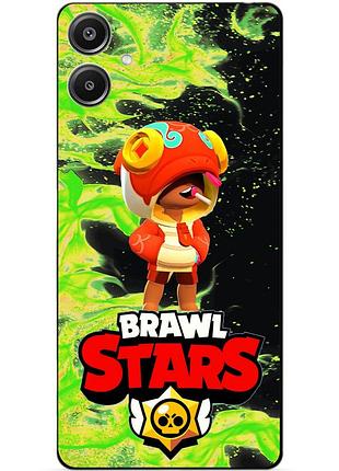 Силіконовий бампер чохол для samsung a07 з героєм бравл леон удачливый brawl