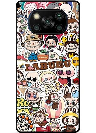 Силиконовый чехол бампер для xiaomi poco x3 с картинкой лабубу labubu