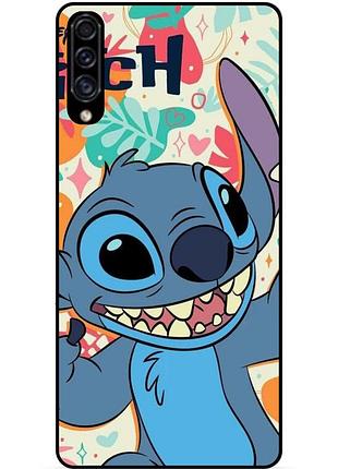 Силиконовый бампер чехол для samsung a20s с рисунком stitch стич
