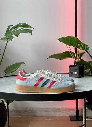 😍 жіночі кросівки adidas gazelle indoor blue dawn college burgundy green