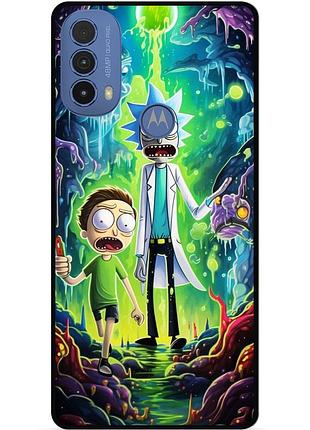 Силіконовий чохол бампер для motorola moto e40 з малюнком рік і морті rick and morty