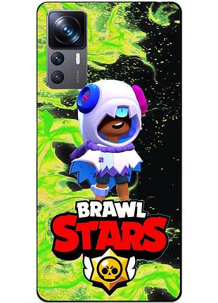 Чехол силиконовый бампер для xiaomi 12t с героем бравл леон хэллоуинский brawl