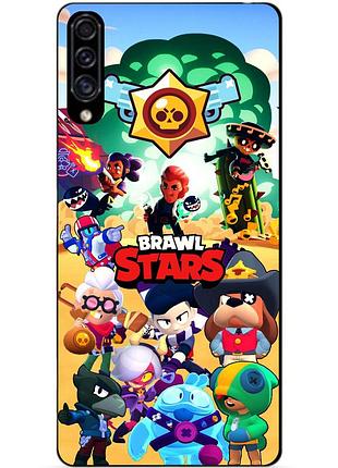 Силиконовый бампер чехол для samsung a30s с картинкой бравл силовая лига нокаут леон ворон