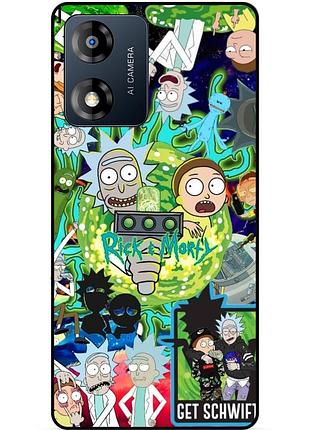 Силіконовий чохол бампер для motorola moto g04 з малюнком rick and morty рік і морті