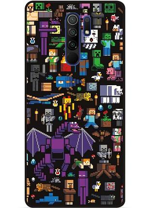 Силіконовий чохол бампер для xiaomi redmi 9 з картинкою minecraft майнкрафт