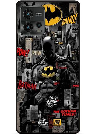 Чехол силиконовый бампер для motorola moto g72 с рисунком batman бэтмен