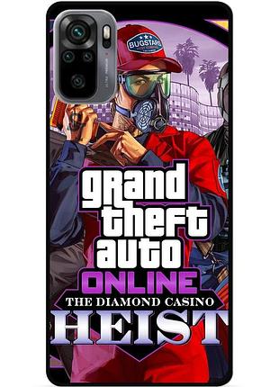 Силиконовый чехол бампер для xiaomi redmi note 10s с картинкой гта gta