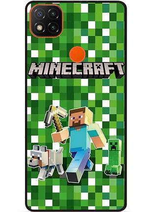 Силіконовий чохол бампер для xiaomi redmi 9c стів minecraft кріпер майнкрафт