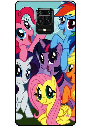 Силиконовый бампер чехол для xiaomi redmi note 9 pro с рисунком пони my little pony