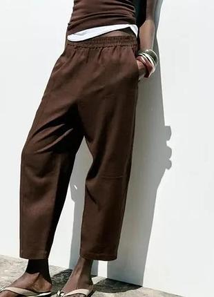 Брюки zara льон