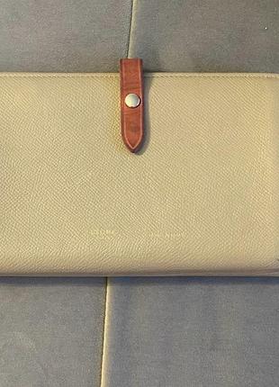 Оригінальний гаманець celine з натуральної шкіри khaki/beige, made in italy