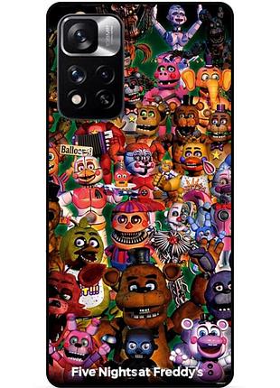 Силіконовий бампер чохол для xiaomi redmi note 11 pro plus 5g з малюнком аніматроніки freddy фредді