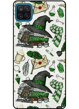 Силиконовый бампер чехол для samsung m12 с картинкой слизерин slytherin гарри поттер harry potter