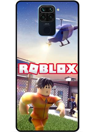 Силиконовый чехол бампер для xiaomi redmi note 9 с картинкой roblox роблокс