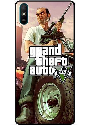 Чехол силиконовый бампер для huawei y5 2019 с картинкой gta гта