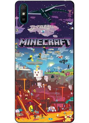 Силиконовый бампер чехол для huawei y5 2019 игра minecraft майнкрафт