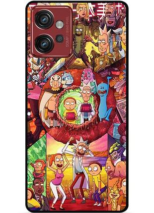 Силиконовый чехол бампер для motorola moto g32 с картинкой rick and morty рик и морти