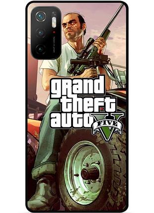 Чехол силиконовый бампер для xiaomi poco m3 pro с картинкой gta гта
