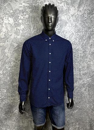 Tommy hilfiger new york fit рубашка l размер с длинным рукавом синяя