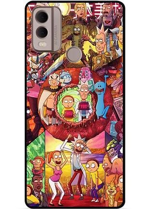 Силиконовый чехол бампер для nokia c21 plus с картинкой rick and morty рик и морти