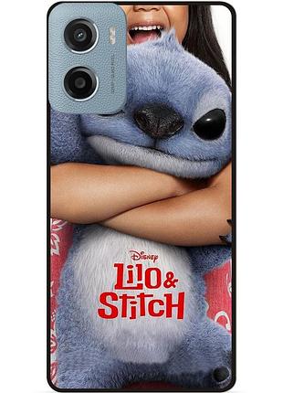 Силиконовый чехол бампер для motorola moto e15 стич и лило stitch