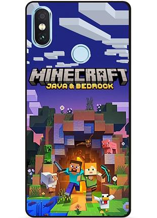 Силиконовый бампер чехол для xiaomi redmi note 5 с картинкой майнкрафт minecraft