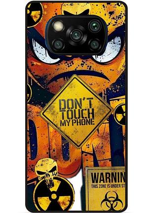 Чехол силиконовый бампер для xiaomi poco x3 с рисунком глаза dont touch my phone