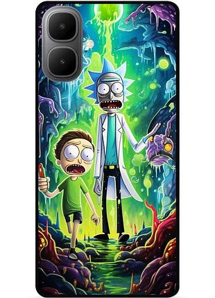 Силиконовый чехол бампер для infinix smart 10 с рисунком рик и морти rick and morty